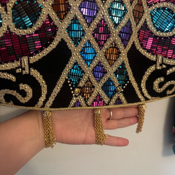 St John Evening by Marie Gray Bolero Jacket, Sequins, Tassels,  Paillettes - Picture 7 of 9